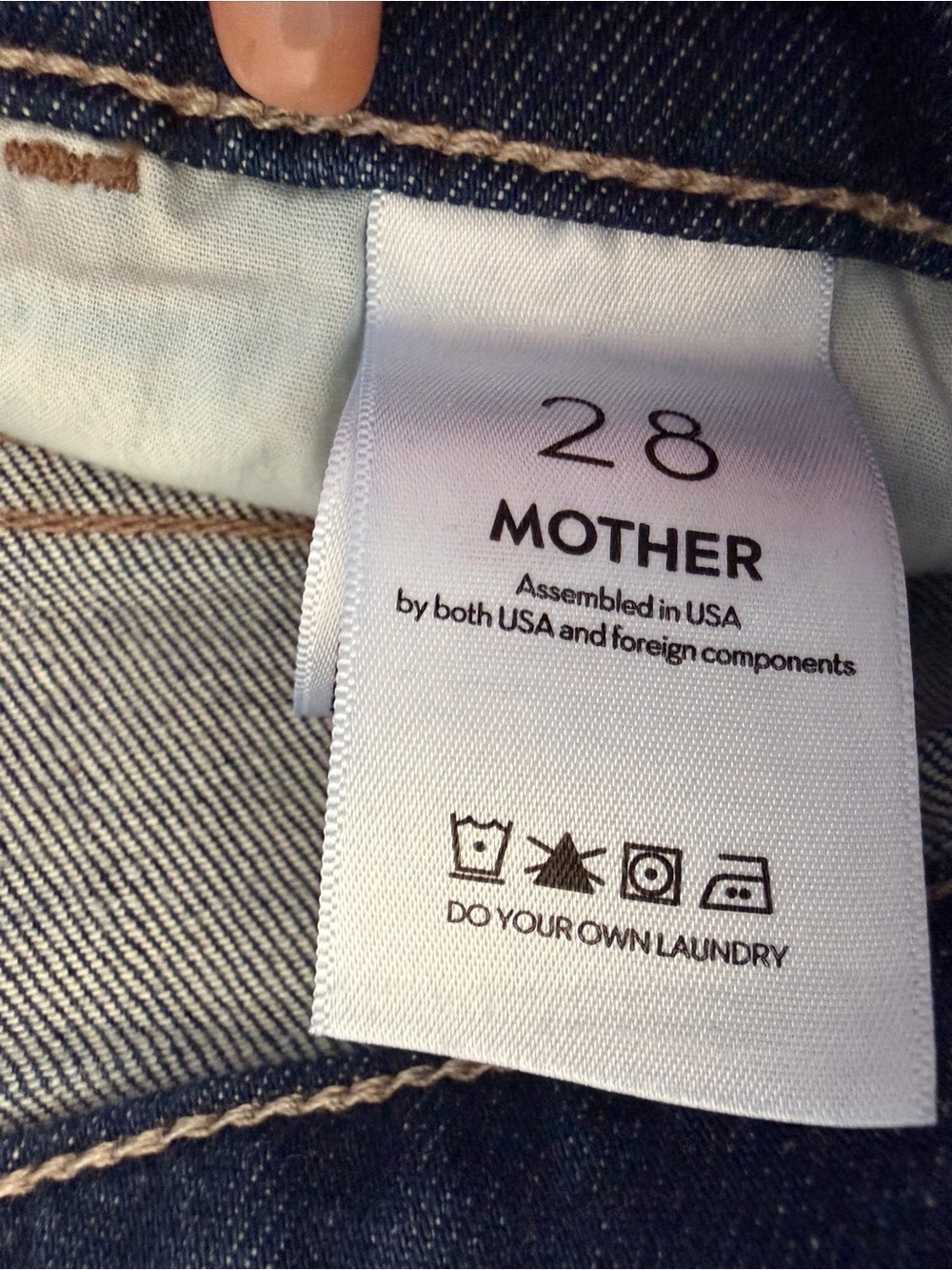 MOTHER High Rise Wide Leg Jeans in Dark Indigo with Contrast Cuffs - Picture 7 of 15